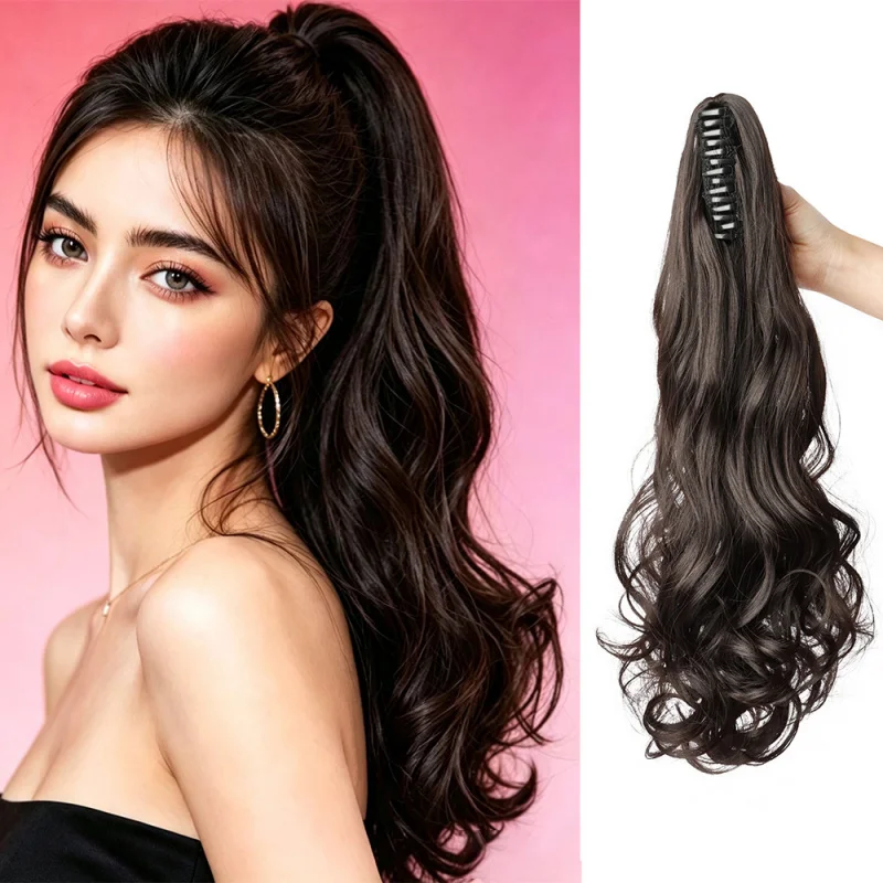 

Claw Ponytail Wig with Long Curly Hair and Big Waves for Women