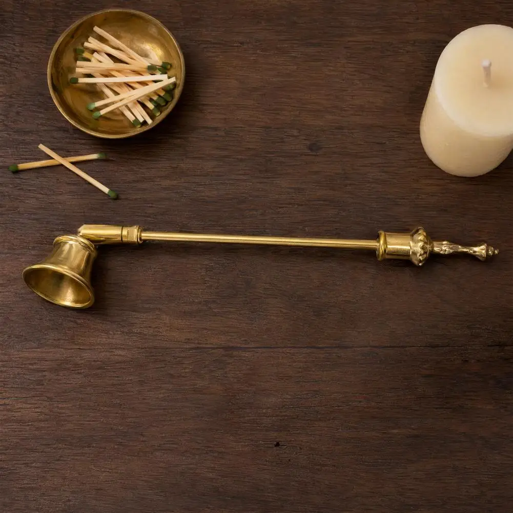 Lightweight Candle Cover Candle Extinguishing Cover with Long Handle Bell-shaped Aluminum Snuffer Iron Candlestick for Safe