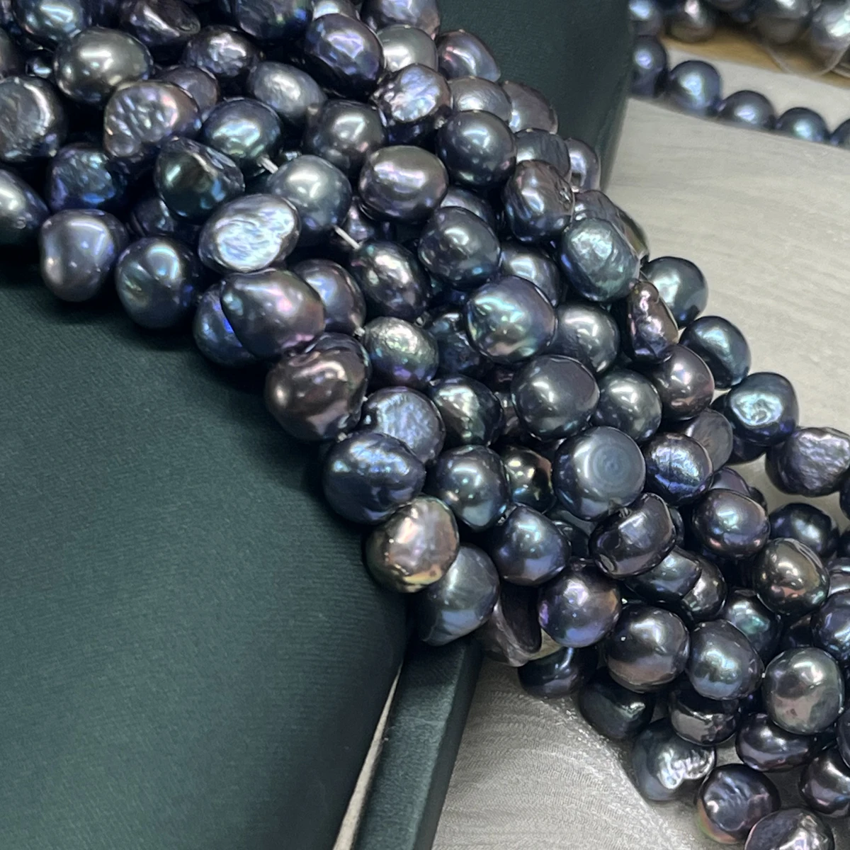 8‑9mm Black Baroque Natural Freshwater Pearls Irregular Loose Beads Strand for DIY Jewelry Making Necklace Bracelet Accessories