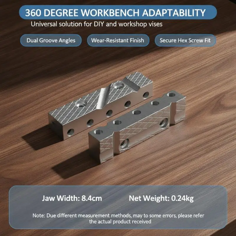 Magnetic Steel Chuck Jaw Protectors 2 Pack 6-8in Non-Scratch for Woodworking Jewelry Making Plumbing