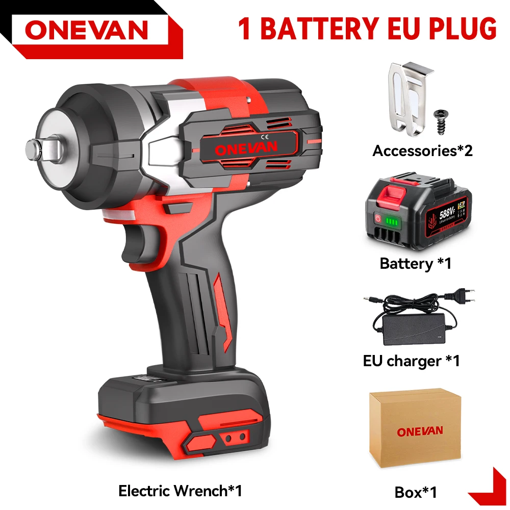 ONEVAN 8000 RPM 2800N.M Borstelloze Elektrische Slagmoersleutel Draadloze Auto Reparatie Schroevendraaier Boor Power Tool Voor Makita Batterij Pin - afbeelding 1