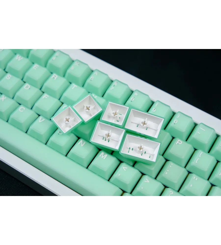 Qingyu semi-transparent Jinyu 114-key mechanical keyboard keycaps PBT two-color molded factory height compatible with 60