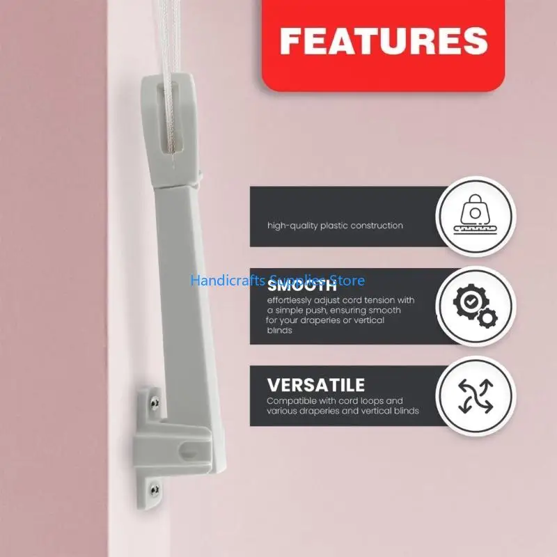 R1WA Plastic Upright Curtain Cable Support Cord Tensioner for Window Side Styling