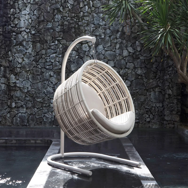 ！@Internet-Famous Bird's Nest Rattan Chair Hanging Basket Indoor Outdoor Patio Swing Orchid Cradle Lazy Rocking for Balcony Floo