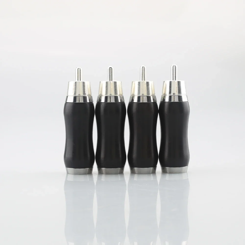 4pcs Audiocrast WR1102S Silver plated ebony sandalwood RCA Rosewood black sandalwood Audio plug hi end Gold plated RCA