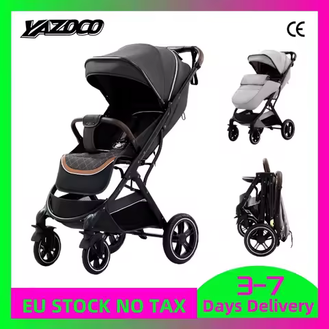 3 in 1 Prams Travel System, Pushchair with Height Adjustable Handle, Travel Pram with Mosquito Net, Baby Stroller with Aluminum