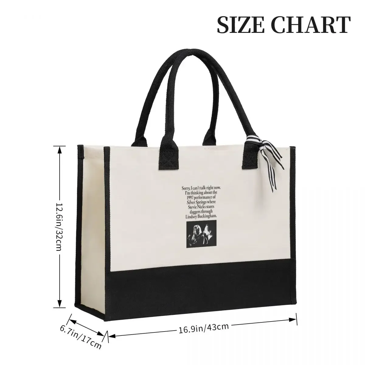 Canvas Gift Shopping Bag Silver Springs Where Stevie Nicks Stares Canvas Large Capacity Bag Customizable Quality Gifts