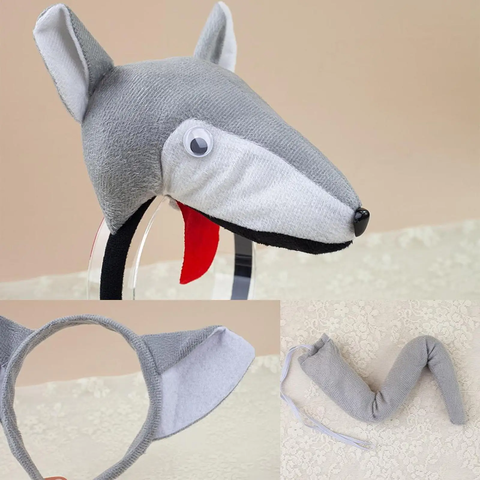 Halloween Animals Costume Complete Set Cosplay Outfits Ears Tail Headband for Kids Party Carnival