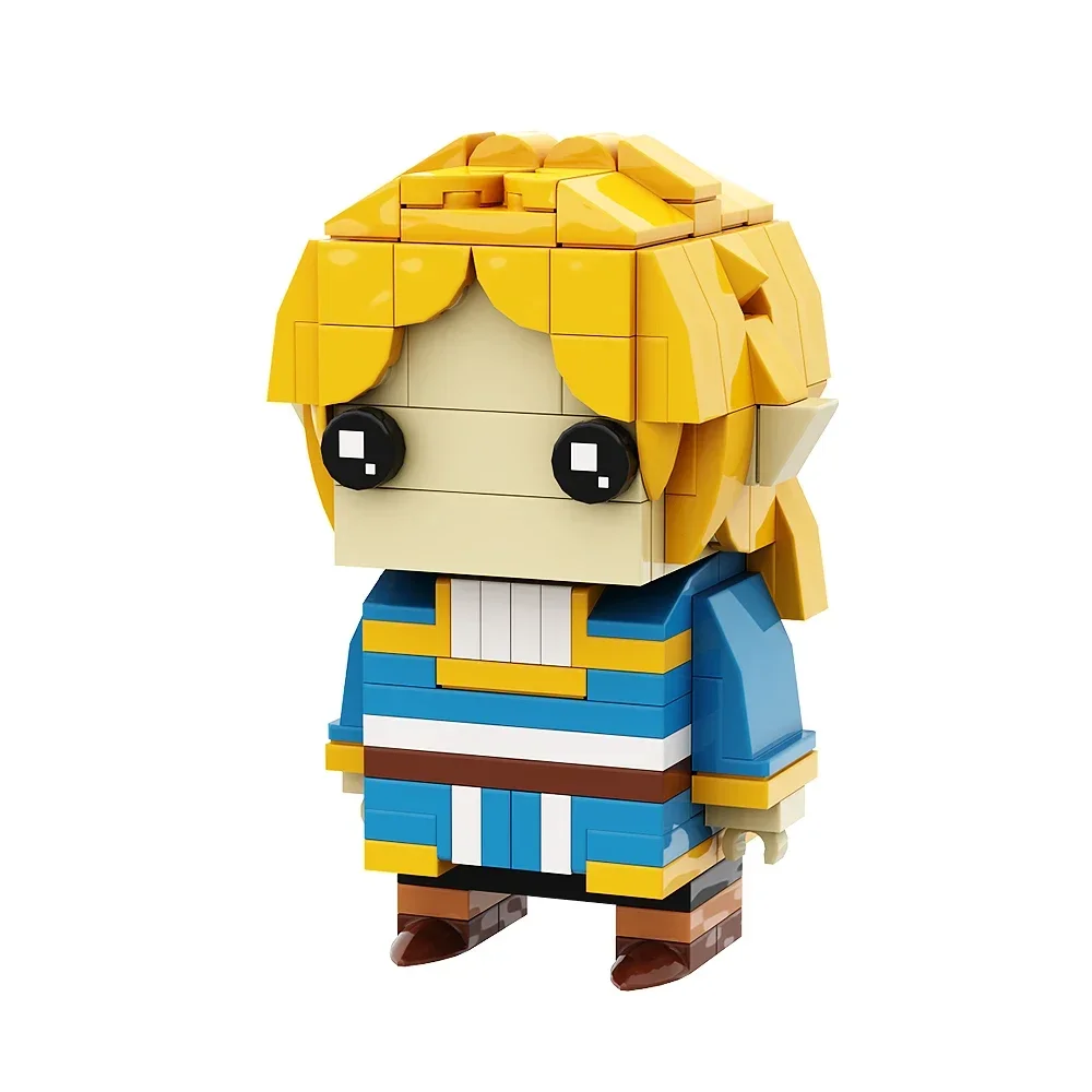 Gobrcks MOC Link Princess Zeldaed BrickHeadz Breath of the Wild Anime Figures Game Model Bricks DIY Building Block Toy For Gift