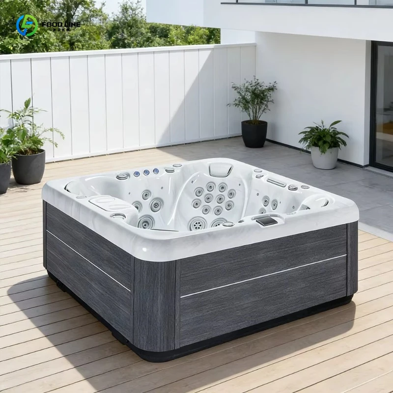 FL 2-Seater Acrylic Inflatable Whirlpool Tub, 130 Jet Portable Hot Spa, Heated Massage Pool for Backyard & RV