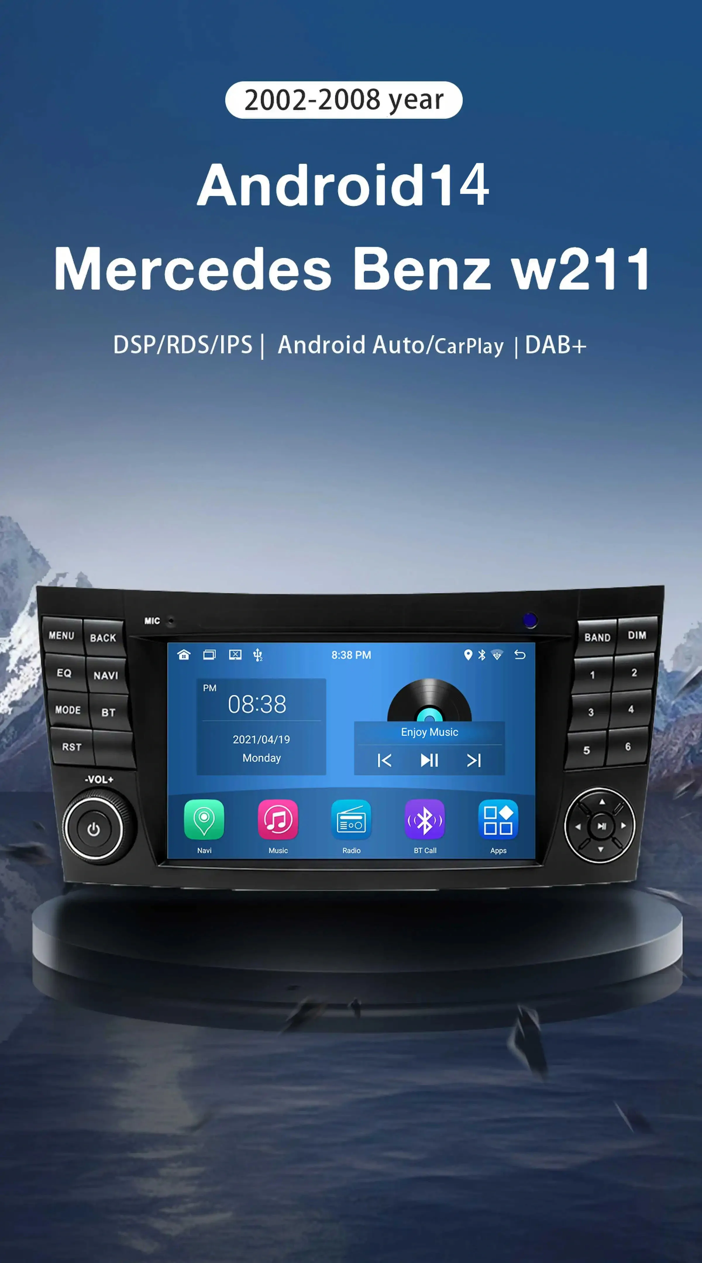 4G Carplay 2din Android 14 Car Radio For Mercedes Benz E-class W211 E200 E220 E300 E350 E240 E280 CLSCLASSW219 Multimedia Screen