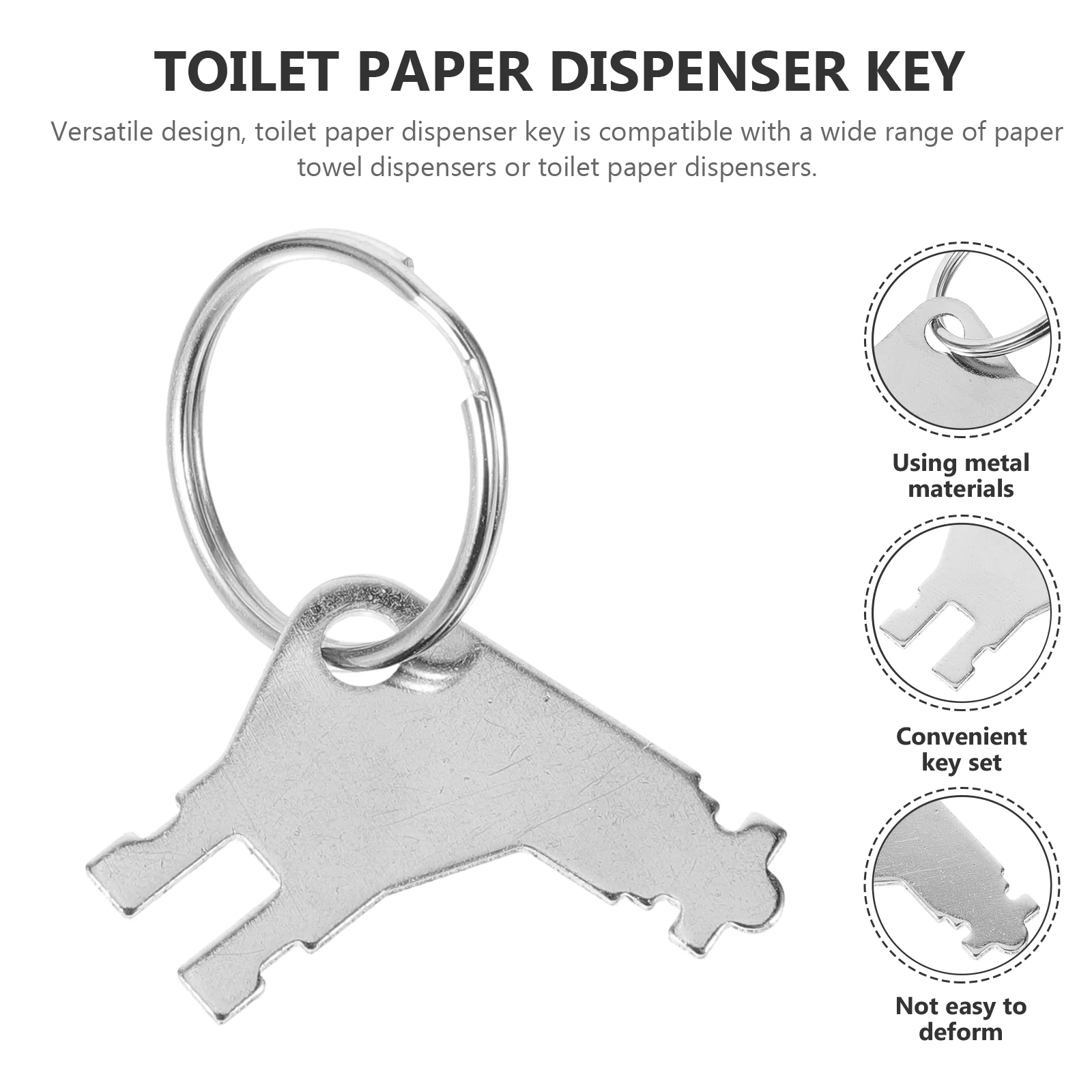 5 Pcs Paper Towel Dispenser Key Universal Toilet Rings Metal 5-pack Practical Replacement Commercial Convenient Set Auto