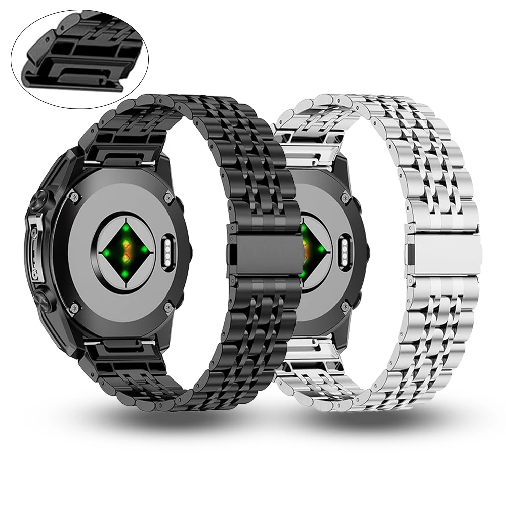 QuickFit 22mm 26mm Stainless Steel Metal Strap for Garmin Tactix 8 7 Epix Pro Instinct 2X Fenix8 Pro 7X 6X 5 5X Plus Watchbands