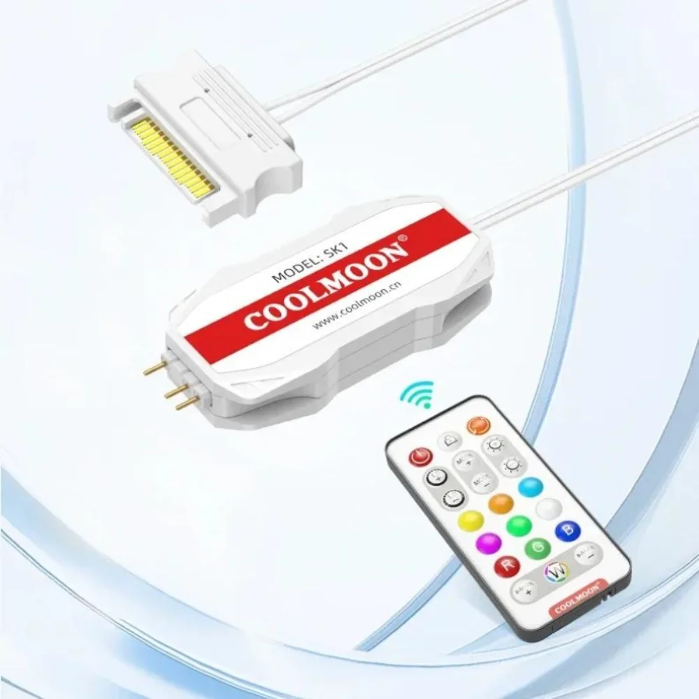 ARGB Controller Cable ARGB 5V 3PIN To SATA LED Color Intelligent Fan Controller 1 To 4 Sync Motherboard Cable Extension Line