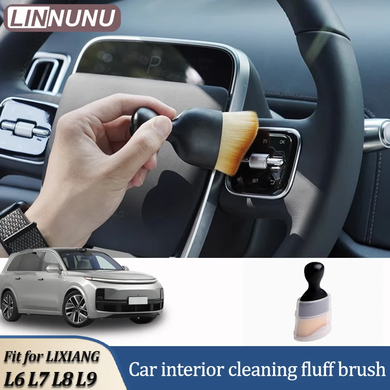 Linnunu Fit for Lixiang L6 L7 L8 L9 Car Interior Supplies Interior Air Conditioning Outlet Cleaning Soft Brush Car Interior Gap Dust Removal Simple Wood Cleaning Brush Tool Car Interior Cleaning Fluff Brush