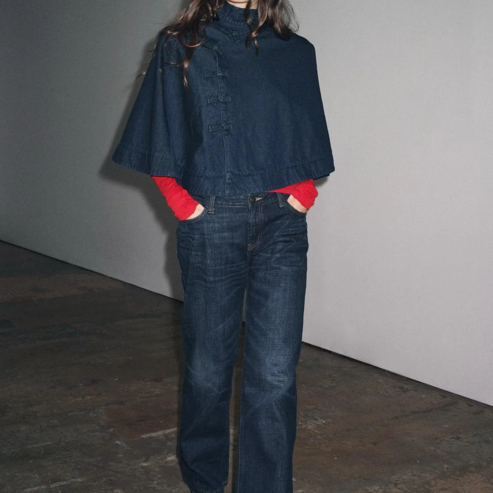 

Модный женский джинсовый капот с веревочным узлом, дизайн Ne ort Jaet, осень-зима, Новое поступление, универсальная женская верхняя одежда Sli