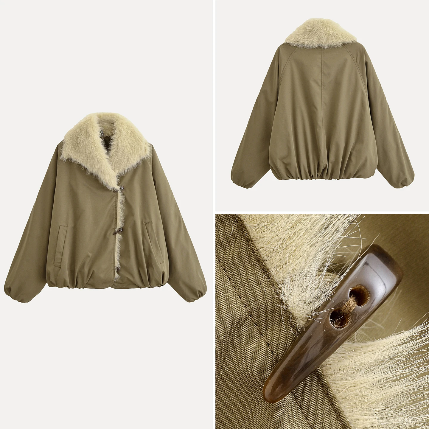 

Casual Women's Fashionable Collar Coat Button Design Long Sleeve Cotton Jacket Autumn 2025 New Arrival Versatile Comfortable
