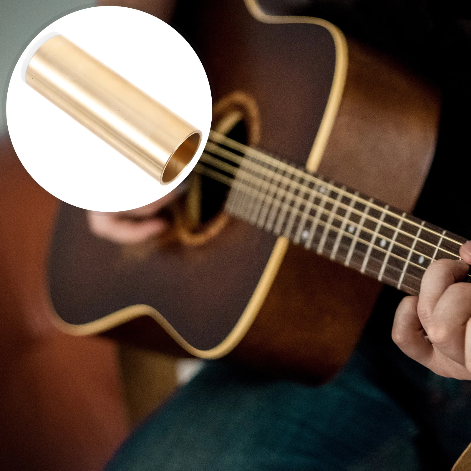 

Adjustable Copper Slider Guitar Accesories Electric Finger Kit Accessories Golden Slides for Acoustic