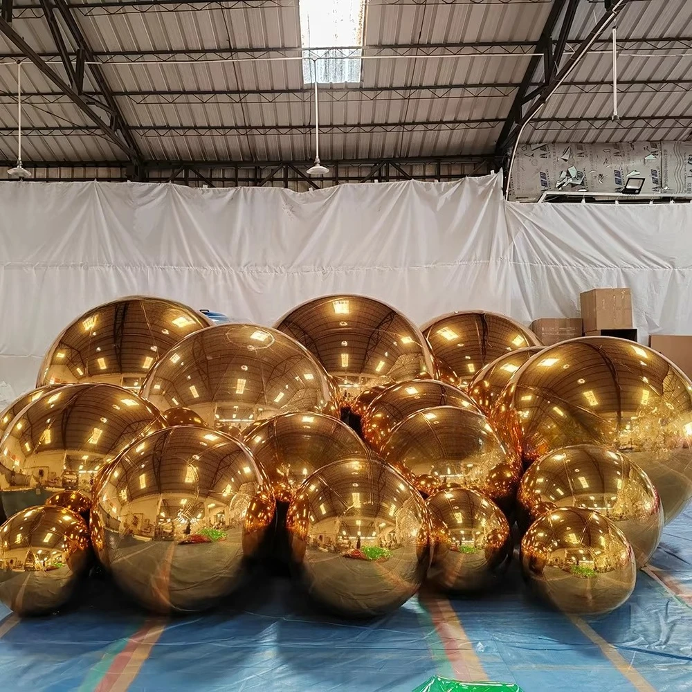 40cm-8m Shiny Red Sliver Gold Big Pvc Inflatable Christmas Mirror Ball for Window Decoration Bauble Decorative Air Sphere