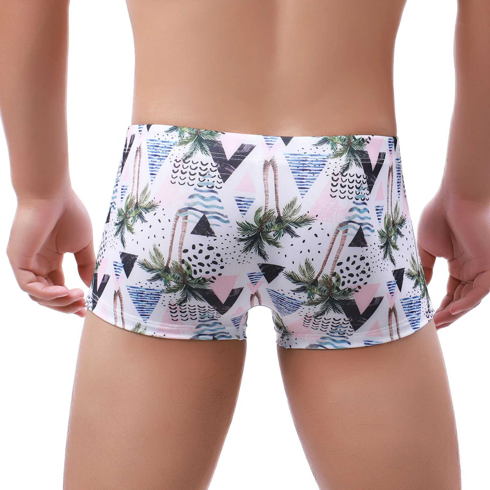Mens Boxers Swimwear Fashions Printing Style Lace-up Swimming Trunk Summer Beachwear Bathing Shorts image 3