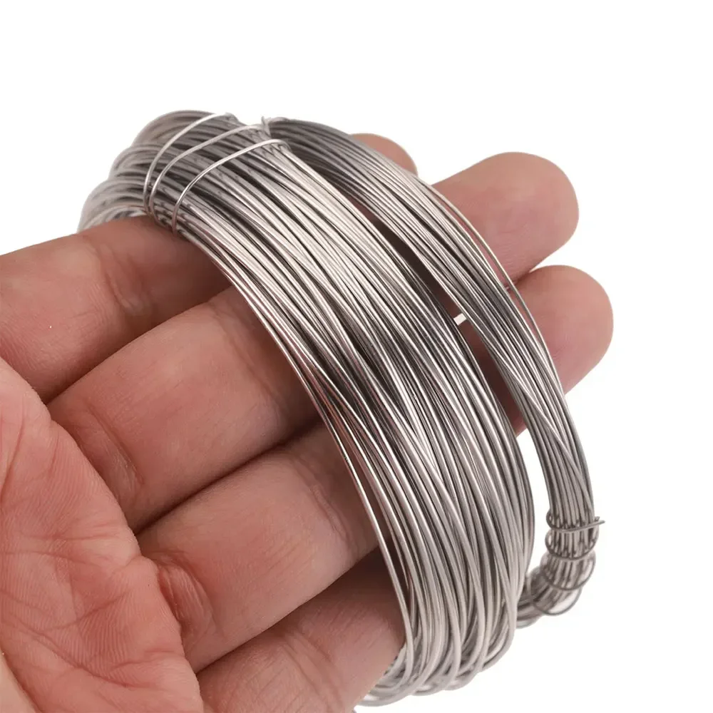 10M Stainless Steel Silver Color Wire Single Wire Beading Wire 0.3/0.4/0.5/0.6/0.8/1mm DIY Jewelry Making Finding Accessoires