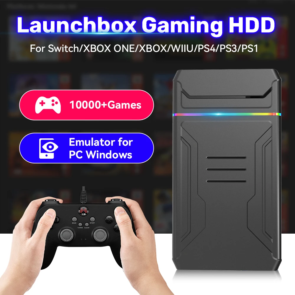 3T Game Hard Drive Launchbox Gaming HDD with 10107 AAA PC/3D Games for XBOX/XBOX ONE/PS4/PS3/PS2/SWITCH/Wii/WiiU Hyper Base Lbox