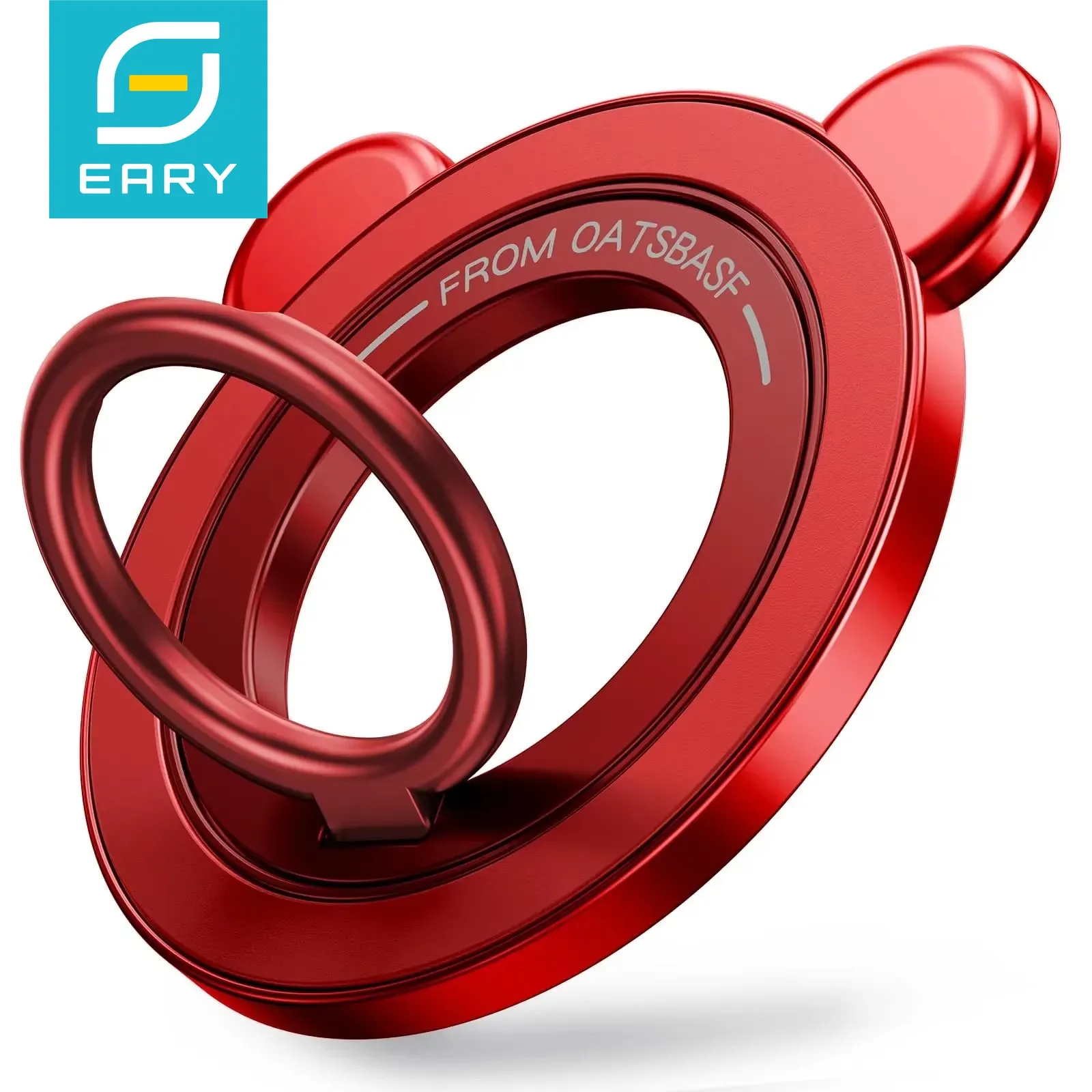 

Eary Magnetic Phone Grip Holder Portable Finger Ring Stand With Magsafe 360° Rotation 90° Flip Kickstand for iPhone 16 Samsung