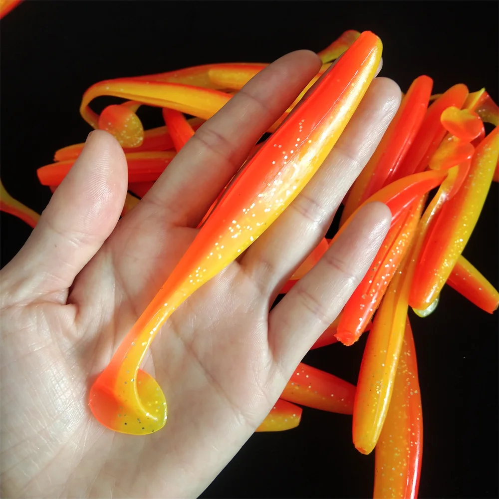 15pcs 12cm 9.2g yellow blue orange color soft lure silicon bait shad lure fishing soft bait Fishing tackle for fishing