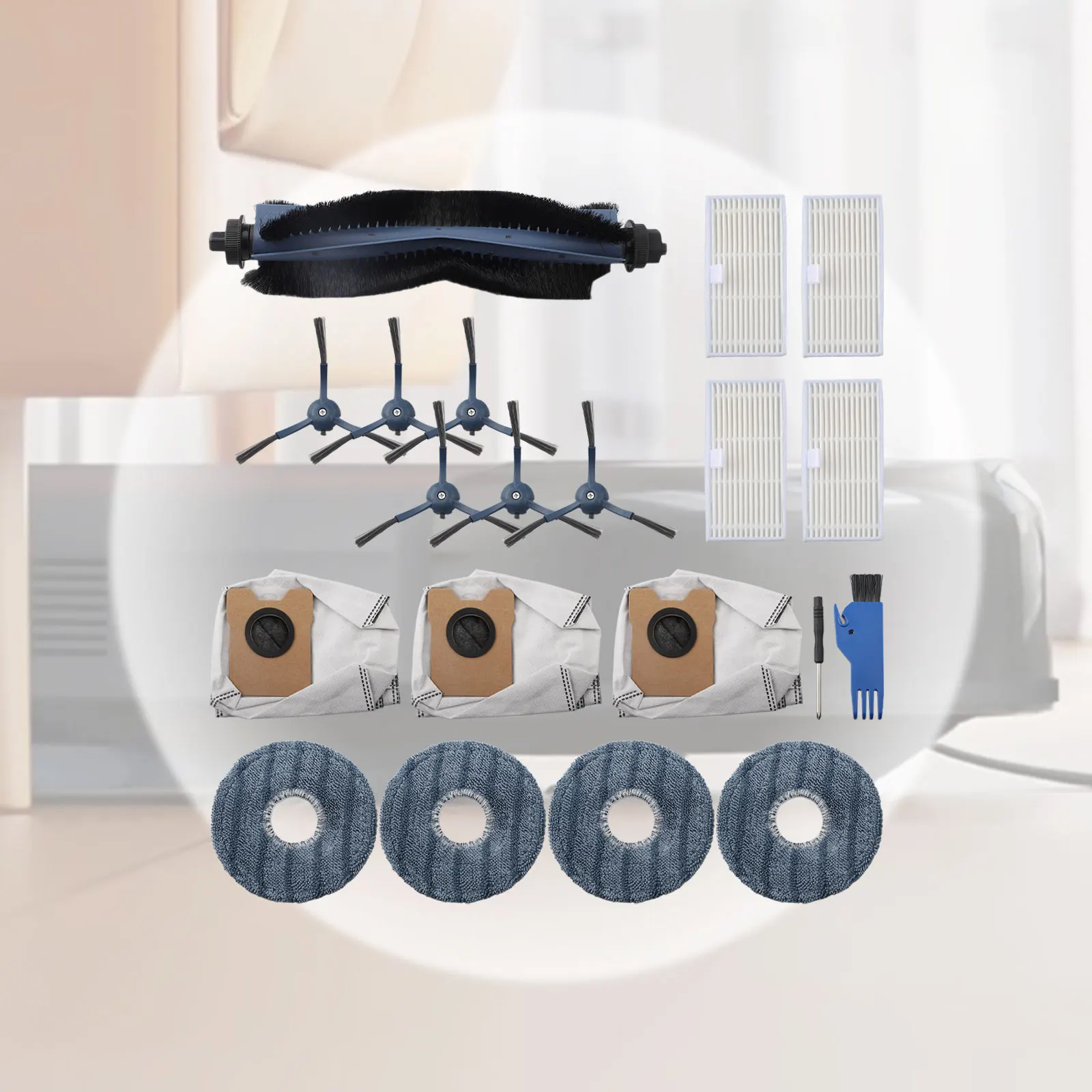 

As Shown Robot Vacuum Components Cleaning Brush Included High Efficiency Filter Main Brush For Cleaning Everyday Cleaning
