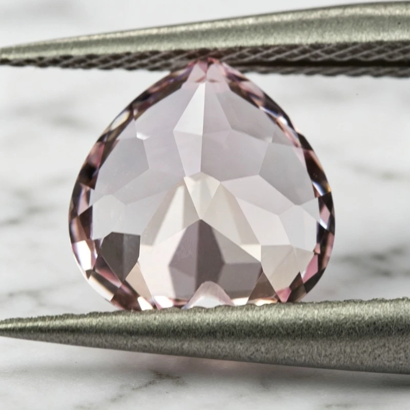 Laborgezüchteter Saphir in Herzform, Sakura-Rosa, Edelstein für DIY-Ringe, Halsketten, Ohrringe, Hauptmaterialien wählbar, Zertifikat erhältlich – Detail 6