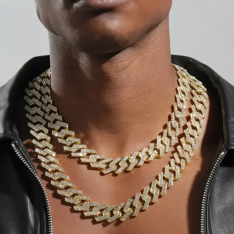 

1 шт. ожерелье из муассанита, стерлинговое серебро 925 пробы, 18-каратное позолоченное кубинская цепочка, кубинское ожерелье в стиле хип-хоп, кубинская цепочка на ключицы для мужчин
