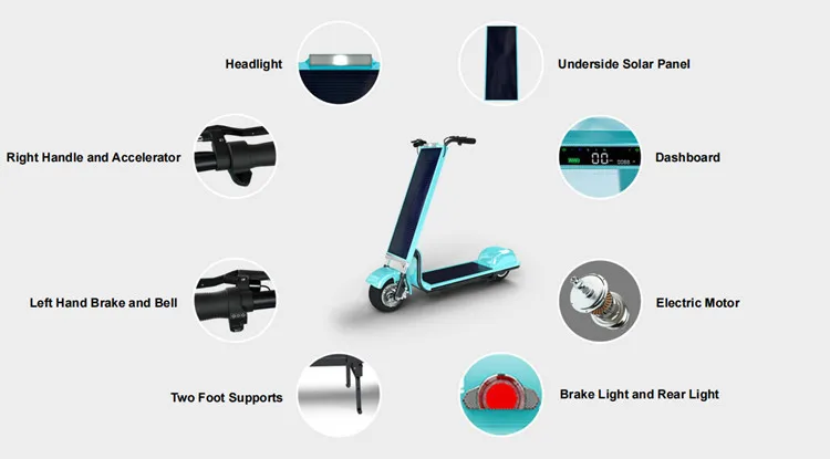 New Style Energy Conservation Waterproof Weak Light Tech Anti-impact 2 Panel Energy Charging free solar panel Solar Scooter