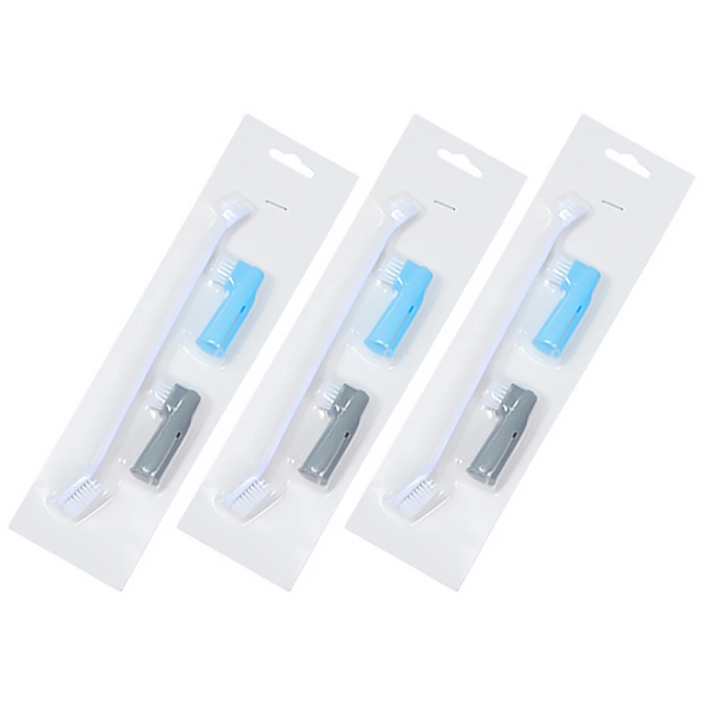 

3Pcs Pet Toothbrush Dual Sided Dog Cat Finger Brush Puppies Tartar Teeth Cleaning Tools Accessories