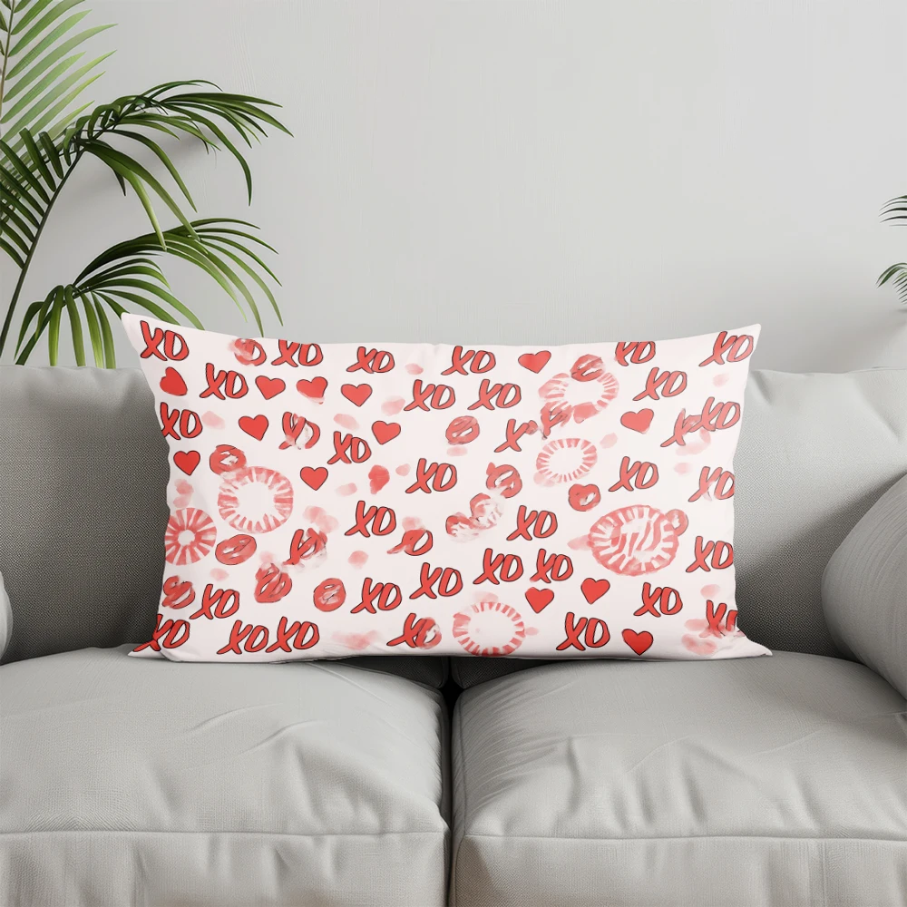 ديكور المنزل ضربات حمراء ومدقق المخدة مناسبة ل أريكة غرفة نوم غطاء وسادة السيارة وسادة مستطيلة الظهر