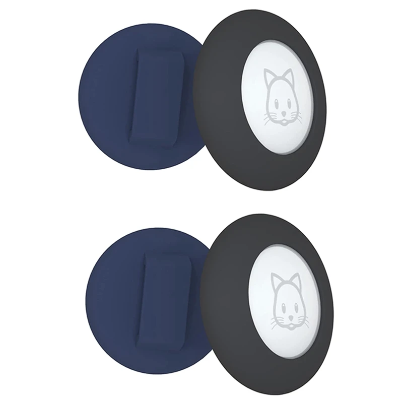 RISE-Suporte Collar Cat para Air Tag, Compatível com Apple Airtag, GPS Tracker, Pack 4, Capa, Preto e Azul
