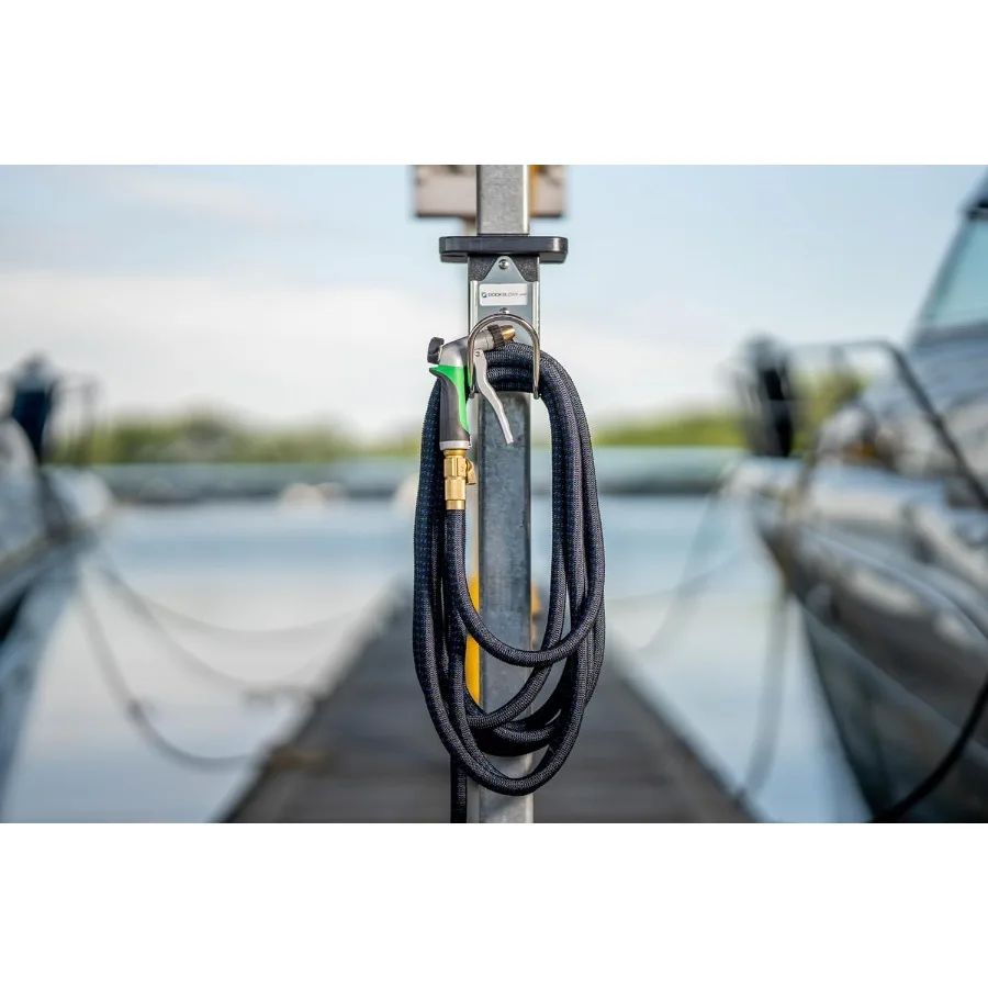 Support de tuyau sécurisé et robuste pour quai, matériau de qualité marine résistant aux UV et à la rouille avec une installation facile sans perçage, parfait pour l'extérieur