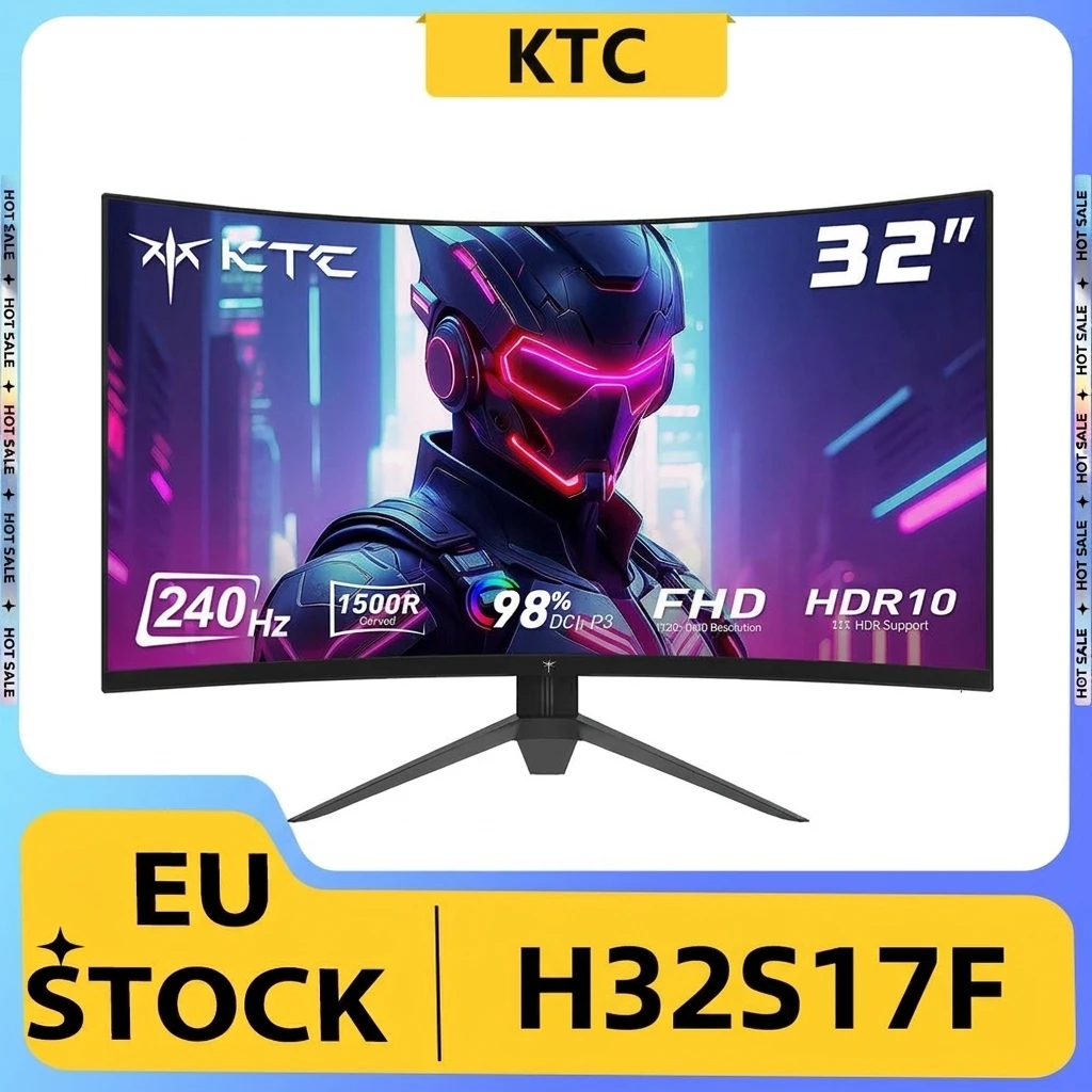 Monitor curvo para juegos KTC H32S17F de 32'', panel HVA 1920*1080, frecuencia de actualización de 240Hz, 125% sRGB, relación de contraste