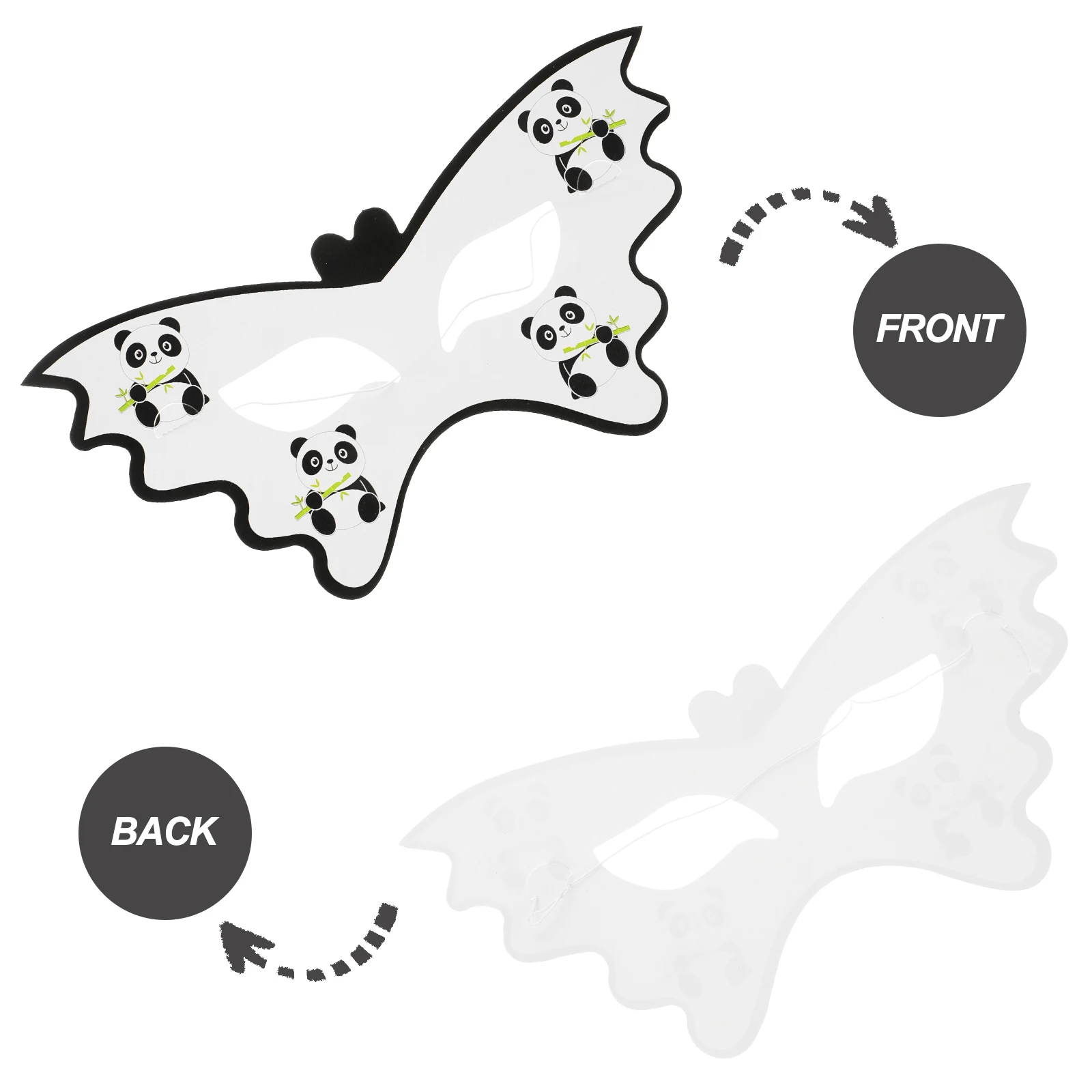 

20pcs Panda Mask Kids Costume Cartoon Party Supplies Reusable Decorative Halloween Cosplay Animal Masks For Children Dress Up