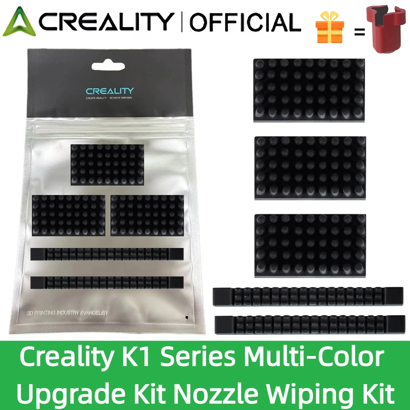 

Creality 3D Printer Accessories Wiper Kit for K1 Series Multicolor Upgrade Pack Quick Clean Nozzle Consumables For K1C/Max/SE