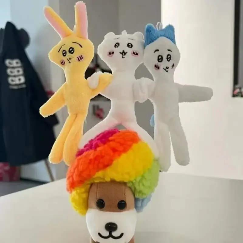 Pequeño llavero de peluche de ocho con articulaciones móviles, diseño de definición muscular, artesanía hecha a mano para decoración de mochila y bolso