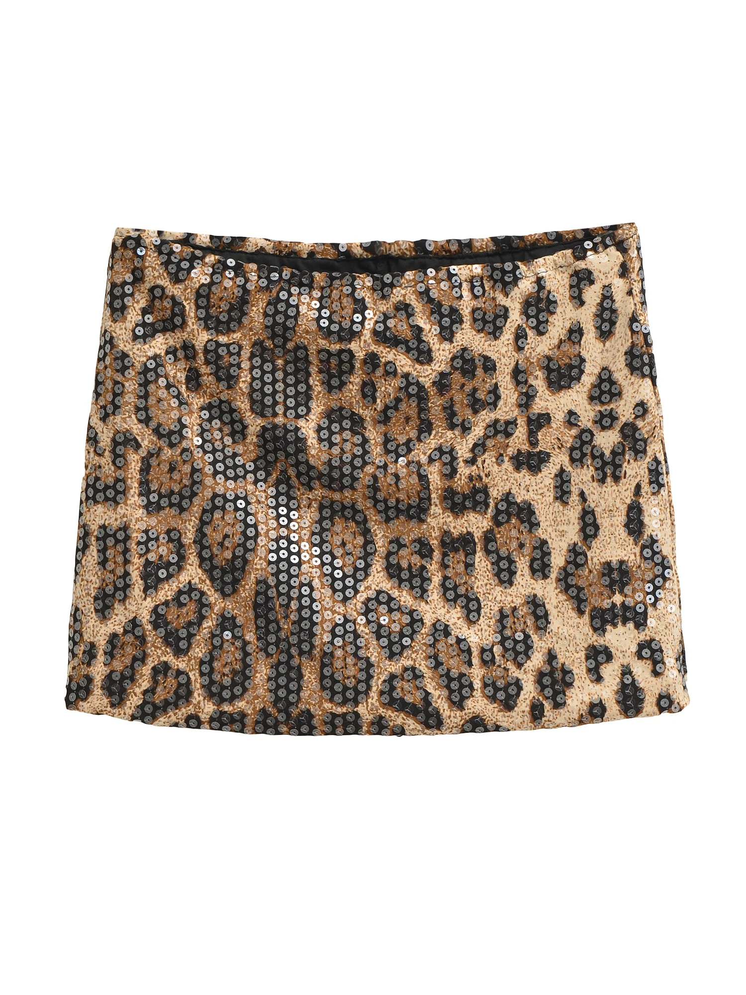 

Сексуальная женская юбка с низкой талией, леопардовым принтом и пайетками, предотвращающая просвечивание, облегающая, для повседневной носки, из полиэстера