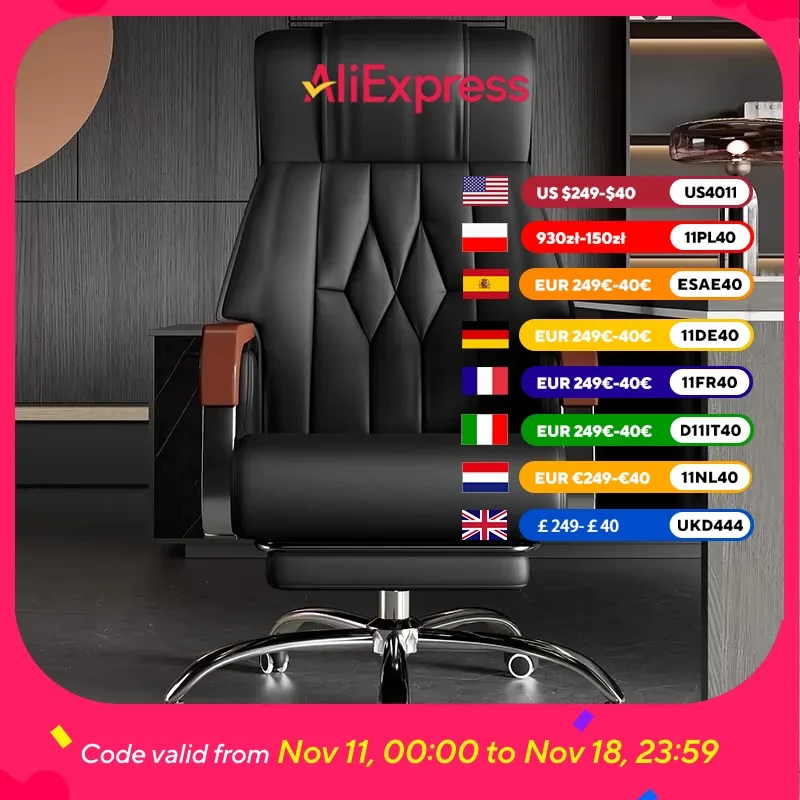 

Black Comfy Office Chair Luxury Backrest Premium Designer Recliner Gaming Chairs Armchair Relaxing Silla Oficina Home Furniture