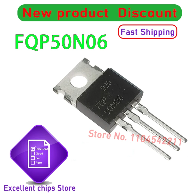 10 قطعة/الوحدة الأصلي FQP50N06 50N06 TO-220 FET 60V50A 100% جديدة وحقيقية