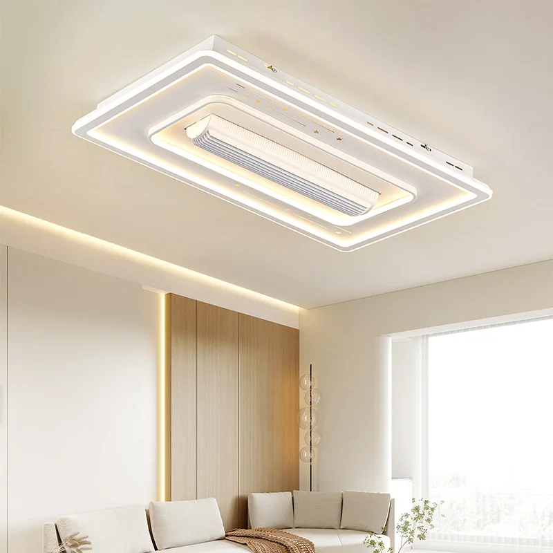 

Modern Minimalist Linear Geometric Circular LED Ceiling Lamp Fan with Remote Control Switch Creative Suction Design