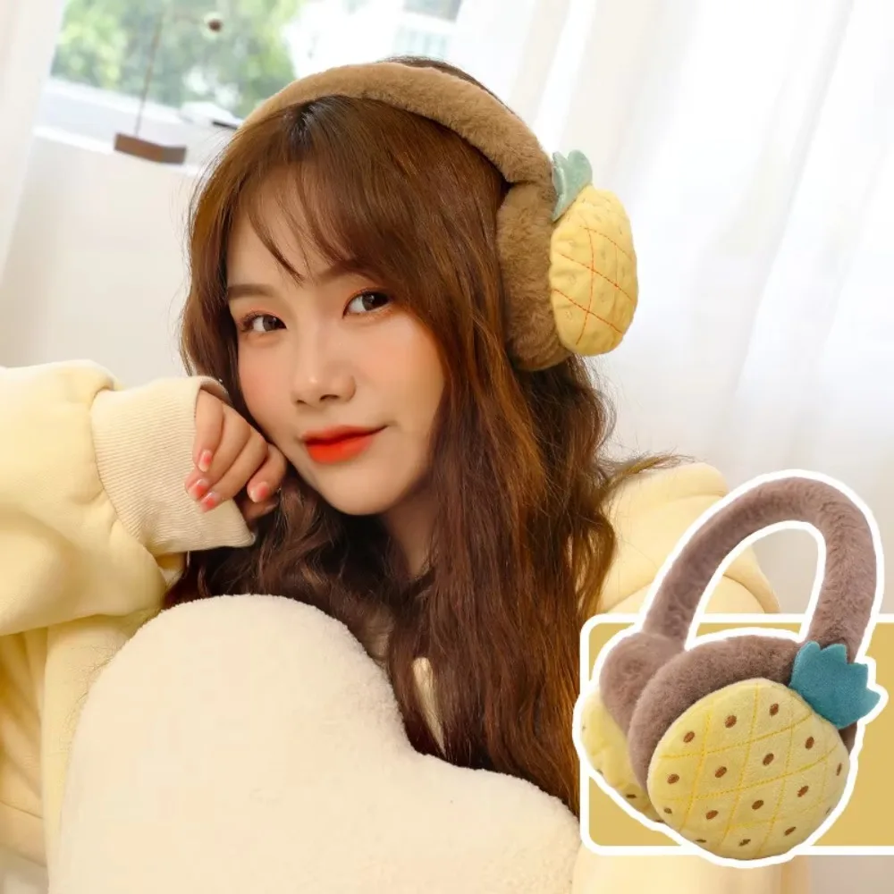 Soft Cute Crown Earmuffs Keep Warm Cold Protection Fruit Earmuffs Adjustable Winter Accessories Plush Earmuffs