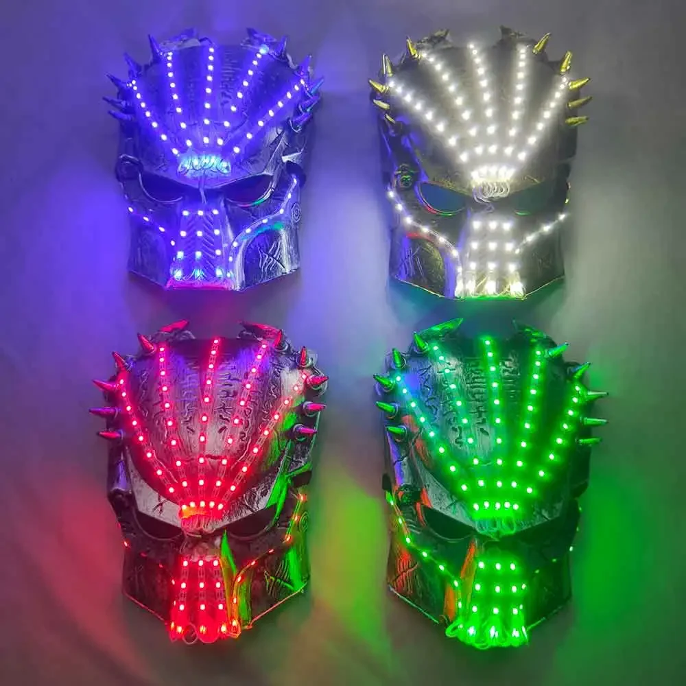 

New Year Glitter mask Glow-in-the-dark Christmas party Show Mask Festive Event Halloween rechargeable mask