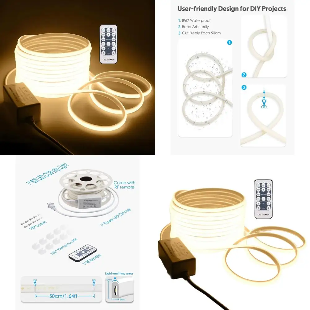 

Уличные водонепроницаемые светодиодные гирлянды, теплый белый свет 3000K, 110В/120В, с диммером и пультом ДУ для патио, сада и коммерческого использования