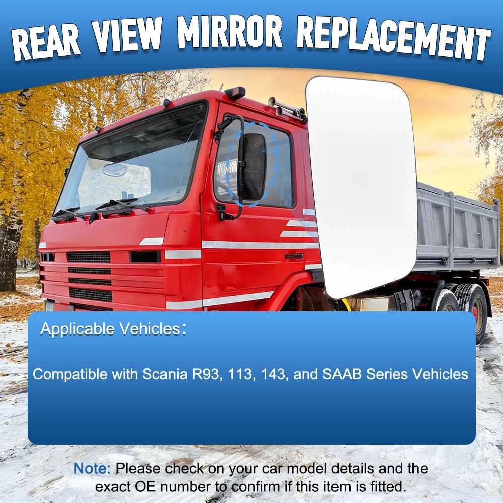 

1Pcs Side Wing Mirror Glass Rearview Mirror Lens Left Right For Scania R93 113 143 SAAB LHD RHD
