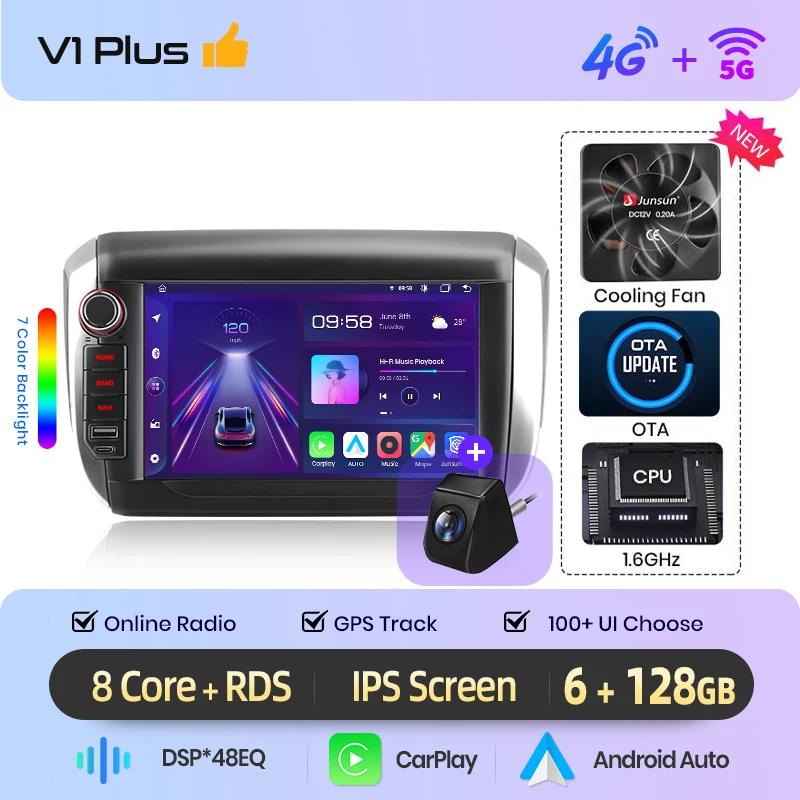 Junsun 8 inch draadloze CarPlay Android Auto autoradio voor Peugeot 2008 208 2012 2013-2018 Multimedia draadloos Apple CarPlay slimme intelligente systemen IPS touchscreen stereo videospeler 2 Din