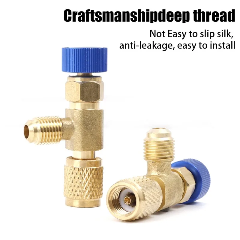 Ar condicionado Safety Valve Adapter, Refrigeração Tool, Carregamento de cobre, R410A, R22